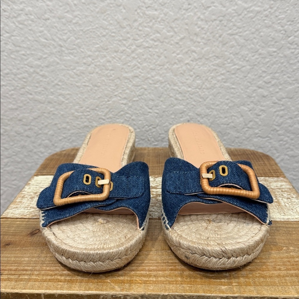 Veronica Beard Apa Denim Espadrille Slide Sandals Size 10 View 3